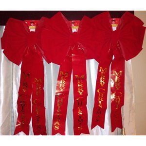 25 inch L × 12 in W velvet bows pack of 4